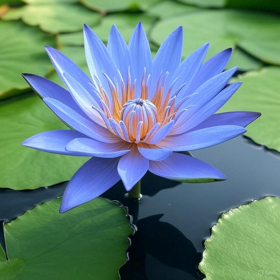 Botanic - Spotlight on Blue Lotus Nymphaea Caerulea A Flower of Serenity