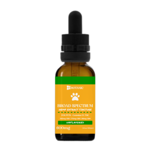 Broad Spectrum Pet Tincture – Unflavored – 600mg (600mg CBD) – 10mg serving – 30mL