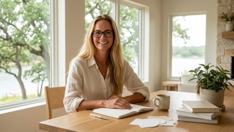 Jennifer in a Botanic Living editorial scene for Building Without Pressure.