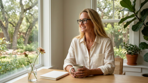Jennifer in a Botanic Living editorial scene for What I Am Learning About Patience.