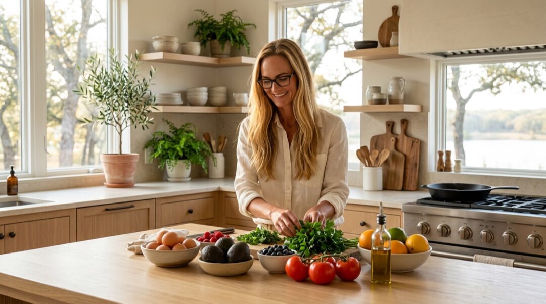 Jennifer in a Botanic Living editorial scene for What Is Always in My Kitchen This Month.