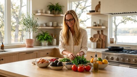 Jennifer in a Botanic Living editorial scene for What Is Always in My Kitchen This Month.
