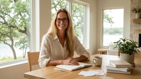 Jennifer in a Botanic Living editorial scene for Building Without Pressure.