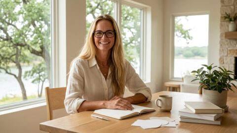 Jennifer in a Botanic Living editorial scene for Building Without Pressure.