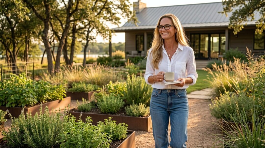 Jennifer in a Botanic Living editorial scene for The Small Choice That Protected My Peace.