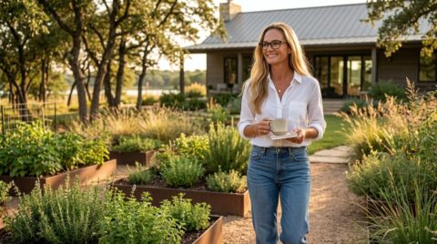 Jennifer in a Botanic Living editorial scene for The Small Choice That Protected My Peace.