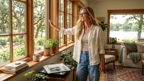 Jennifer in a Botanic Living editorial scene for What I Want This Summer to Feel Like.