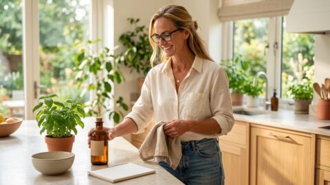 Jennifer in a Botanic Living editorial scene for The Clean Living Reset I Actually Use.