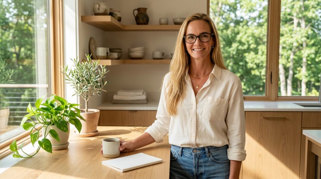 Jennifer in a Botanic Living editorial scene for What Makes a Home Feel Clear.