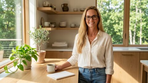 Jennifer in a Botanic Living editorial scene for What Makes a Home Feel Clear.