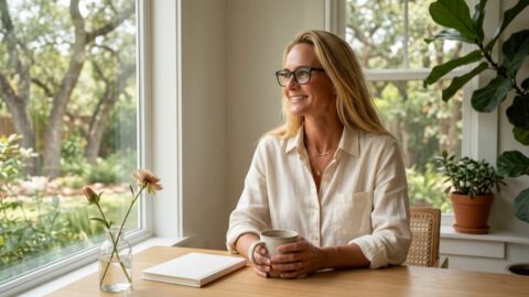 Jennifer in a Botanic Living editorial scene for What I Am Learning About Patience.